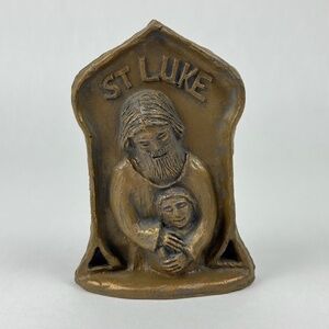 NWT In The Company of Saints St. Luke 5” Statue Wall Hanging Hank Schlau